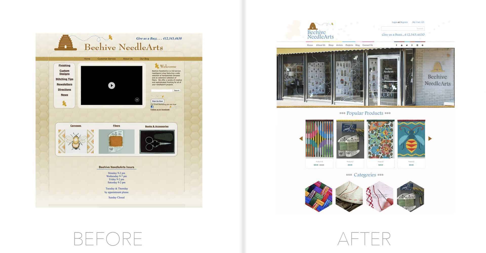 Beehive NeedleArts Website Design